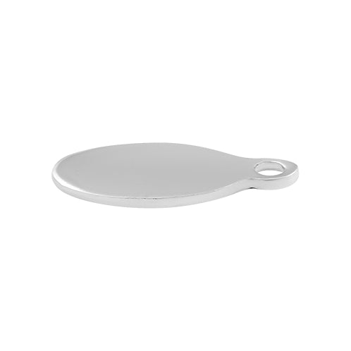 Sterling Silver Charm Flat Oval 11 x 6mm - PACK OF 6