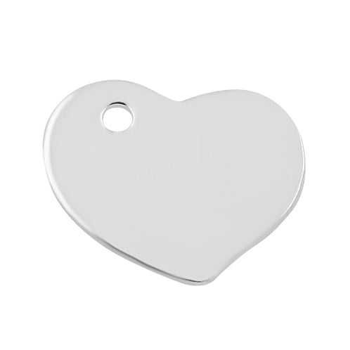 Sterling Silver Charm Heart 10mm w/ Hole - PACK OF 2