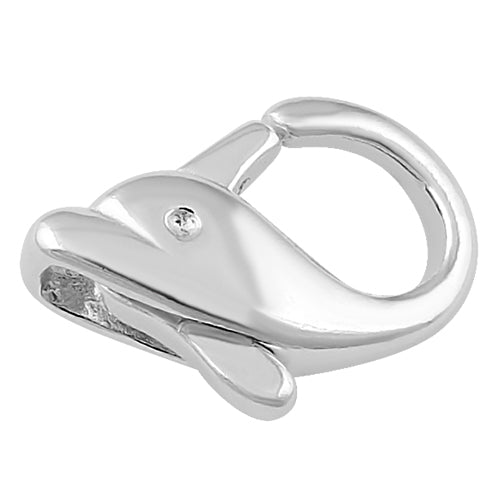 Sterling Silver Dolphin Clasp Lock 8 x 12mm