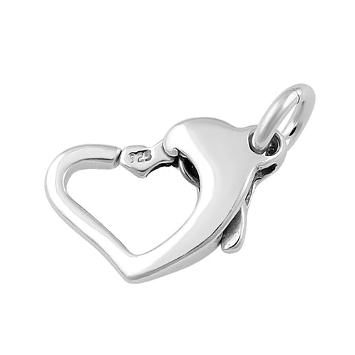 Sterling Silver Clasp Floating Heart 12mm