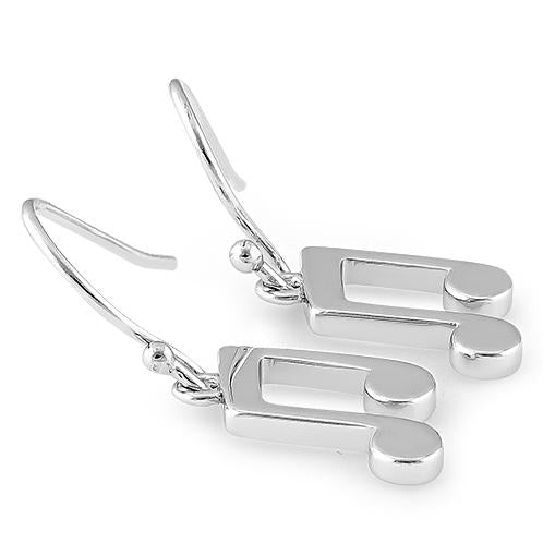 Sterling Silver Music Note Earrings