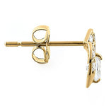 Solid 14K Yellow Gold Pristine Heart Round Clear CZ Earrings