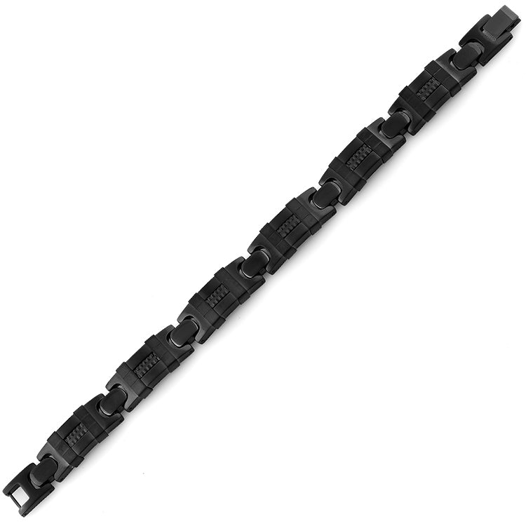 Stainless Steel Wrapped Black Bracelet