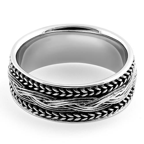 Sterling Silver Braided Bali Ring