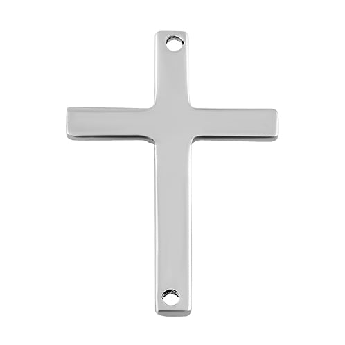 Sterling Silver Charm Sideways Cross 22.5 x 14.5mm