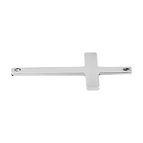 Sterling Silver Charm Sideways Cross 22.5 x 14.5mm