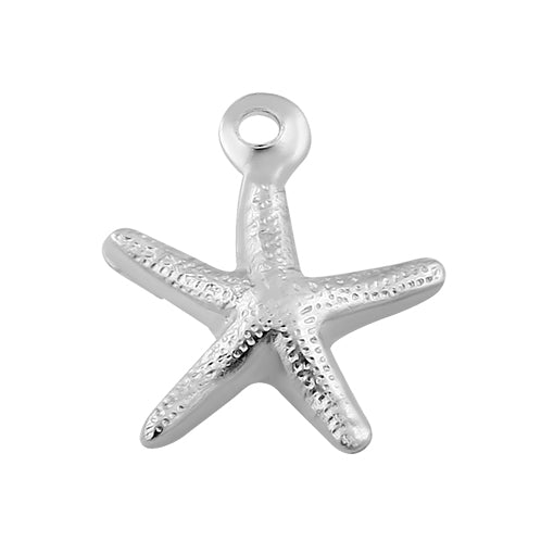 Sterling Silver Charm Starfish 8mm - PACK OF 10