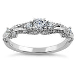 Sterling Silver Classic CZ Engagement Ring