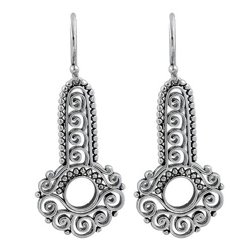 Sterling Silver Contemporary Folk Eye Earrings