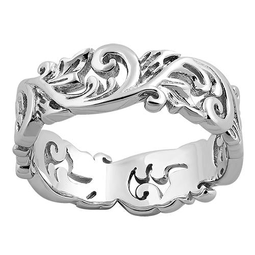 Sterling Silver Filigree Floral Ring