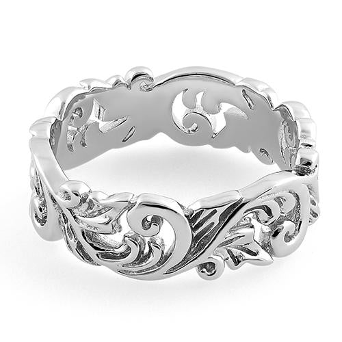 Sterling Silver Filigree Floral Ring