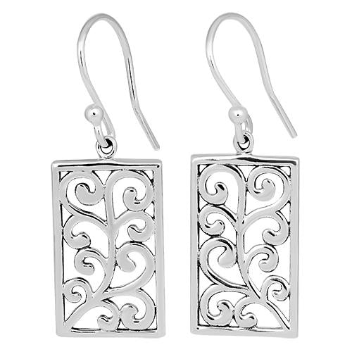 Sterling Silver Filigree Hook Earrings