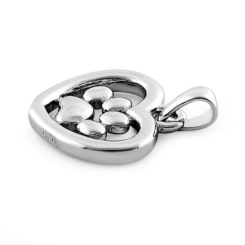 Sterling Silver Hear & Paw Pendant
