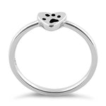Sterling Silver Heart & Paw Ring