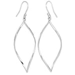 Sterling Silver Hollow Leaf Hook Earrings