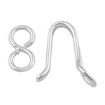 Sterling Silver Hook & Eye 13 x 4mm - PACK OF 4