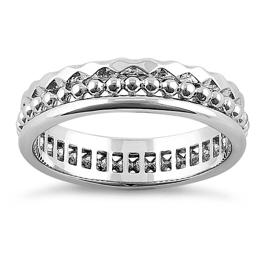 Sterling Silver Jagged Pattern Eternity Band