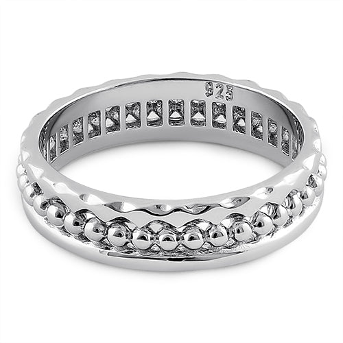 Sterling Silver Jagged Pattern Eternity Band