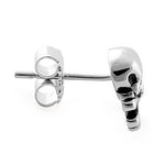 Sterling Silver Jolly Roger Skull Earrings