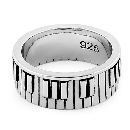 Sterling Silver Piano Keys Ring