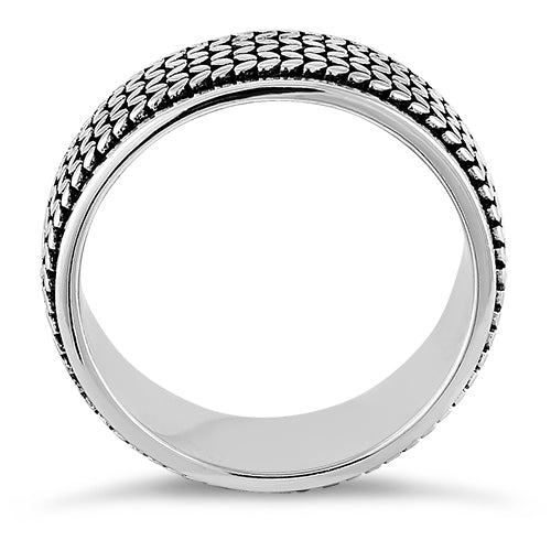 Sterling Silver Rope Pattern Eternity Band