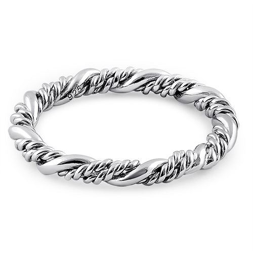 Sterling Silver Simple Rope Twist Ring