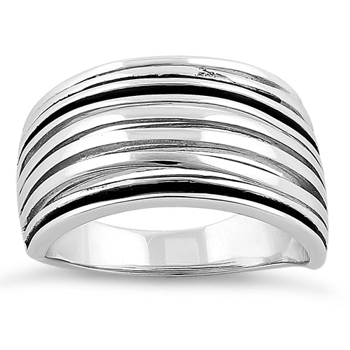 Sterling Silver String Pattern Ring