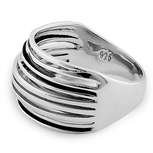 Sterling Silver String Pattern Ring