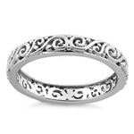 Sterling Silver Vines Eternity Band Ring