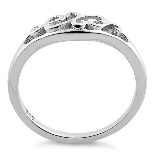 Sterling Silver Vines Top Ring