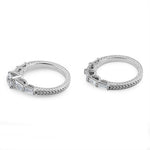Sterling Silver Baguette 2-Piece CZ Engagement Ring