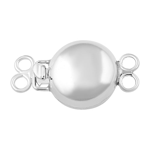 Sterling Silver Double Ring Pearl Clasp 9mm
