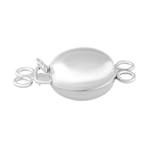 Sterling Silver Double Ring Pearl Clasp 9mm