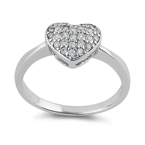 Sterling Silver Clear CZ Heart Shape Ring