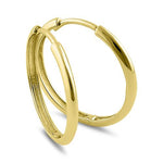 Solid 14K Yellow Gold 1.5mm x 18mm Plain Hoop Earrings
