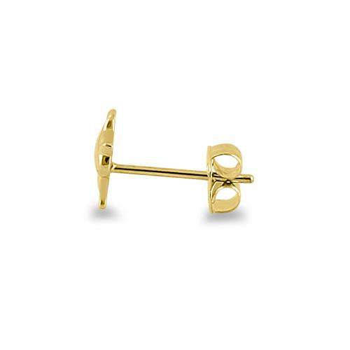 Solid 14K Yellow Gold Kitten Stud Earrings