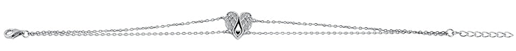 Sterling Silver Angel Wings with Heart Bracelet
