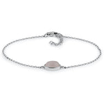 Sterling Silver Dusty Pink Oval Bracelet