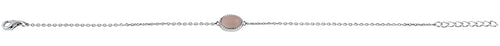 Sterling Silver Dusty Pink Oval Bracelet