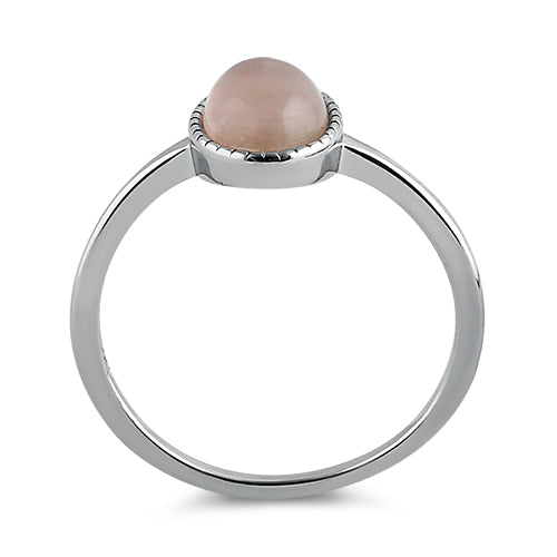 Sterling Silver Rose Quartz Oval Stone Ring
