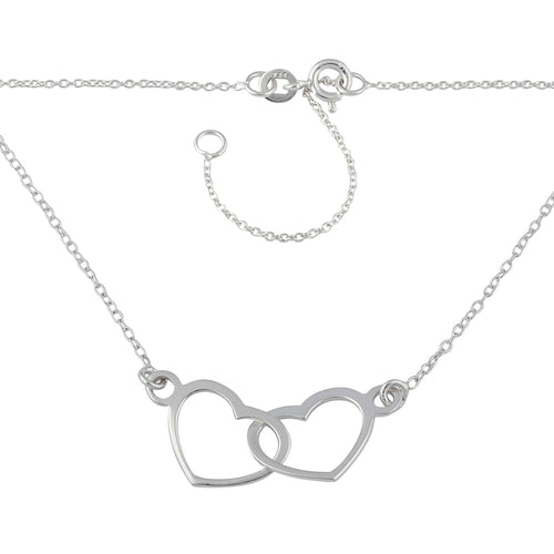 Sterling Silver Double Heart Necklace