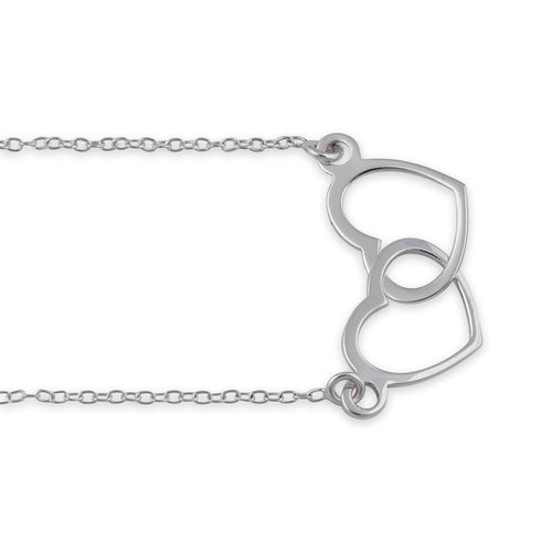Sterling Silver Double Heart Necklace