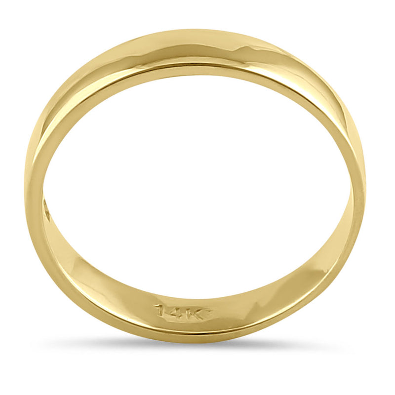 Solid 14K Yellow Gold 3.5mm Half Dome Wedding Band