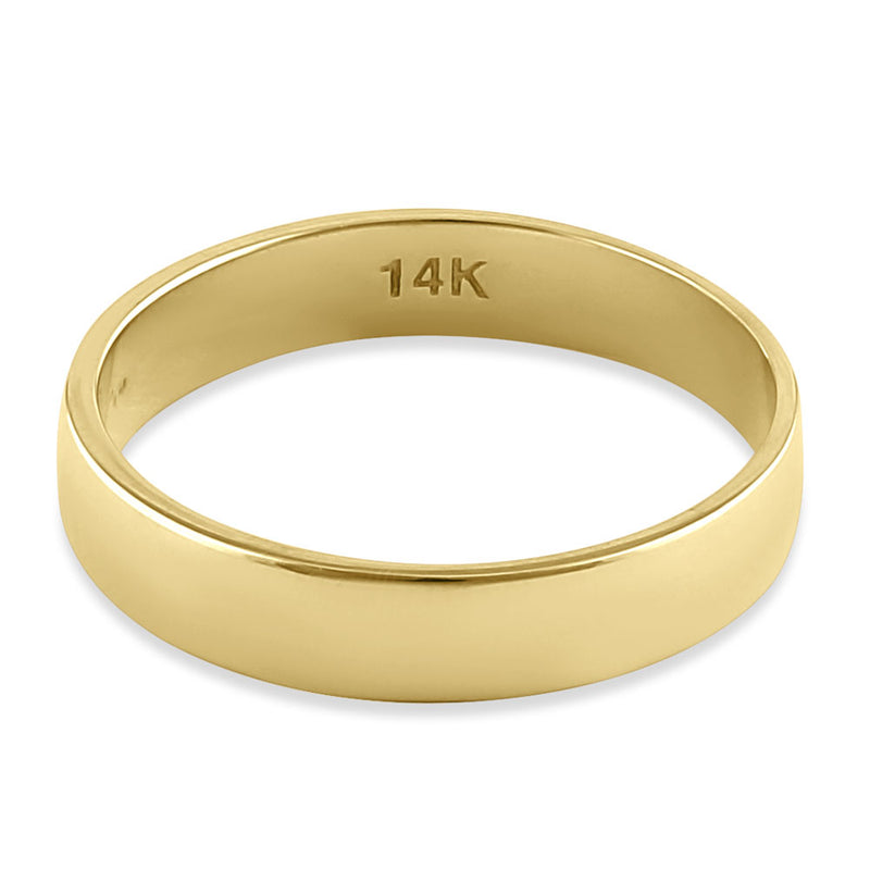 Solid 14K Yellow Gold 3.5mm Half Dome Wedding Band