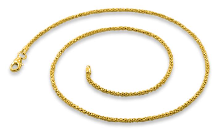 14K Gold Plated Sterling Silver Popcorn Chain 1.8MM