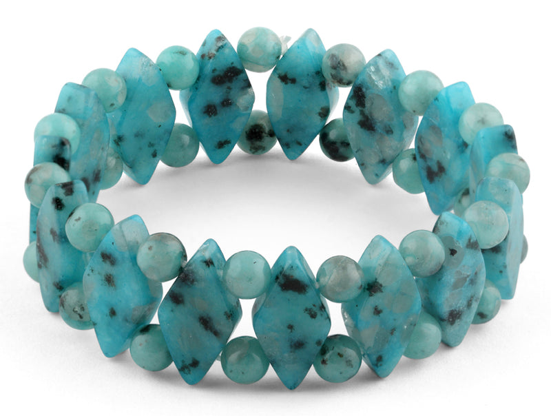 Princess Style Turquoise/Kiwi Gemstone Bracelet