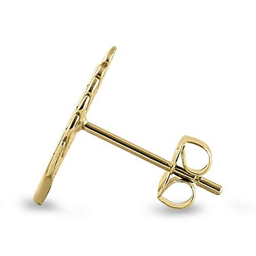 Solid 14K Yellow Gold Leaf Earrings