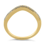 Solid 14K Yellow Gold V-Shaped 0.10 ct. Diamond Ring