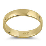 Solid 14K Yellow Gold 4mm Flat Wedding Band
