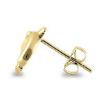 Solid 14K Yellow Gold Dolphin Earrings